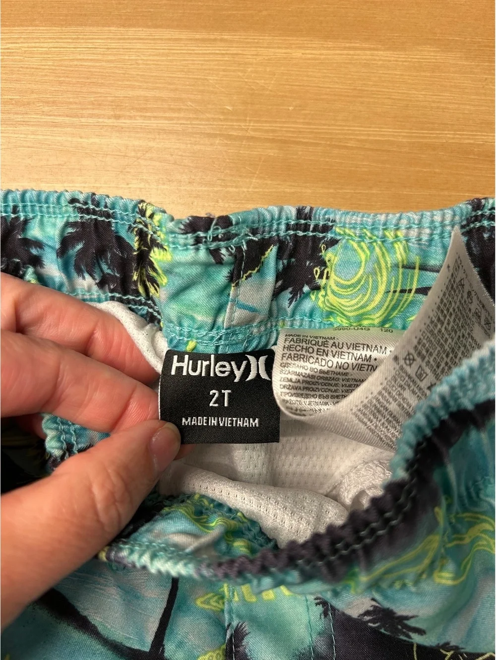 Hurley Boys' 2T Tropical Print Swim Trunks